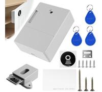 Smart Serrure de tiroir, électronique, NFC, avec 1 carte et 3 serrures, serrure numérique SmartLock avec capteur de carte IC, ferme-porte pour tiroir d'armoire sans perçage