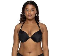 Smart & Sexy Halter Topswim Swim Top De Biquíni Frente Única-Haut de Bikini upswim Secret Mega Push-up, Teinte Noire, 85A Femme