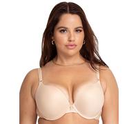 Smart & Sexy Women's Maximum Cleavage Underwire Push Up Bra, in The Buff with Lace Wings, 36A