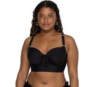 Smart & Sexy Women's Swimwear Lightly Lined Underwire Bikini Top, Black Hue, 40D