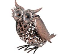 Smart Solar 07490 Hibou Solaire en Métal Marron 23 x 22 x 17 cm