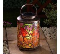 Smart Solar Butterfly Lanterne solaire en métal effet bronze en forme de papillon pour jardin, balcon et terrasse