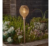 Smart Solar Lumina Lampe sur piquet imitation rotin Naturel 70 cm