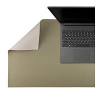 SMART Sous Main Bureau 80 x 40cm - Tapis de Bureau, Tapis de Souris - Èquipement de Bureau, Protection de Bureau - Similicuir, Double Face, Beige/Vert Olive