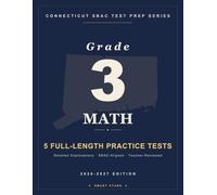 Smart Stars Connecticut Smarter Balanced SBAC Grade 3 Math: 5 Full-Length Practice Tests with Performance Task and Detailed Answer Explanations
