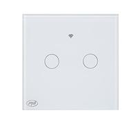 Smart Switch avec PNI SafeHome PT202L WiFi touch, 10 A, contrôle via Tuya Smart App, compatible avec Alexa et Google Assistant - Live Wire, sans NULL