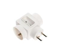 Smart System - Bloc Multiprise Mural "3 Prises" 8cm Blanc