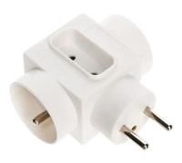 Smart System - Bloc Multiprise Mural "3 Prises" 8cm Blanc Blanc G