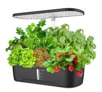 Smart Système de culture hydroponique, 12 plantes d'herbes d'intérieur avec écran LED, 4 modes d'éclairage et 1 mode de suspension, hauteur réglable pour la maison et la cuisine