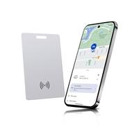 Smart Tag Carte de suivi portefeuille fine pour Android - Compatible Google Find My | Tracker Bluetooth étanche IP68 avec chargement sans fil | Finder portefeuille pour passeport, sac à main et