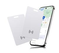 Smart Tag Lot de 2 cartes de suivi portefeuille fines pour Android Google Find My Compatible | Tracker Bluetooth étanche IP68 avec chargement sans fil | Finder portefeuille pour passeport, sac à main