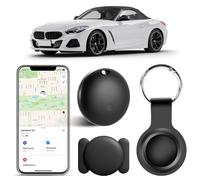 Smart Tag Traceur Bluetooth rond compatible avec Apple Find My(iOS uniquement) - Localisateur de clés, bagages et valises avec support magnétique pour voiture et coque en silicone, alarme anti-perte