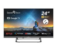 Smart Tech TV LED HD 24" (60 cm) Smart TV Google 24HG01VC Chargeur de véhicule 12v fourni, HDMI, USB, Résolution: 1366 * 768, modèle 2024