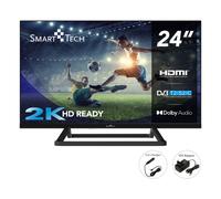 Smart Tech 24HN01V3CA - 24" - TV HD LED 60cm Triple Tuner Dolby Audio H.265 HDMI USB, Résolution: 1366 (H) × 768 (V); Chargeur 12 Volts