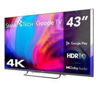 Smart Tech TV 4K UHD 43 (108 cm) 43UG02V, Smart TV Google TV, HDMI, USB, HEVC, Dolby Audio, HDR 10, CHROMECAST, Google Assistant noir G