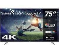 Smart-Tech QLED TV 75 pouces 4K Ultra HD Google TV WiFi Bluetooth HDR10 75QG03H Gris