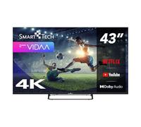 Smart Tech TV LED 4K UHD 43 Pouces (109cm) 43UV01V Smart TV VIDAA - Molotov, Netflix, Prime Video, Disney+, Youtube, Plex - 3xHDMI - 2xUSB - Mode Hotel
