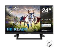 Smart Tech TV LED HD 24"" (60 cm) Smart TV Google 24HG01VC Chargeur de véhicule 12v fourni, HDMI, USB, Résolution: 1366 * 768