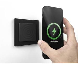 smart things Module de charge sans fil 15 W avec bloc d'alimentation | Jusqu'à 15 W de puissance de charge Qi | Convient pour de nombreux programmes d'interrupteurs de 55 mm | Intégré de manière