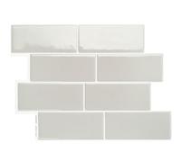 Smart Tiles Crédence adhésive, Métro Gris Perle, 29,34x21,28 cm