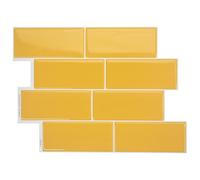 Smart Tiles Crédence adhésive, Métro Jaune, 29,34x21,28 cm