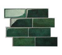 Smart Tiles Crédence adhésive, Métro Vert Émeraude, 29,34x21,28 cm