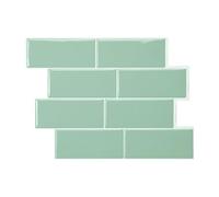 Smart Tiles Crédence adhésive, Métro Vert Jade, 29,34x21,28 cm