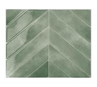Smart Tiles Credence Adhesive pour Cuisine - Chevron Vert, Carrelage Adhesif Mural salle de bain 3D, 5 Stickers Muraux (29.02x22.86 cm), Autocollant Carreaux Adhesif fabriqué au Canada, facile à poser