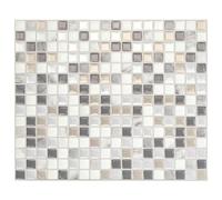 Smart Tiles Crédence adhésive pour cuisine et salle de bain, sticker carrelage mural, carreaux beige, gris et blanc autocollants, lot de 5 feuilles, 25,91 x 23,11 cm