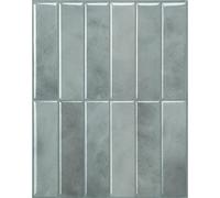 Smart Tiles Crédence adhésive pour cuisine et salle de bain, sticker carrelage mural, carreaux gris autocollants, lot de 5 feuilles, 29 x 22.86 cm