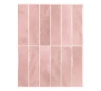 Smart Tiles Crédence adhésive pour cuisine et salle de bain, sticker carrelage mural, carreaux rose autocollants, lot de 5 feuilles, 29 x 22.86 cm
