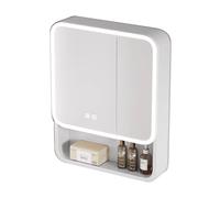 Smart Touch Armoire à pharmacie murale avec miroir et éclairage LED Solution de rangement pour salle de bain Câblage requis Idéal pour au-dessus des éviers et des coiffeuses (D 60 x 13 x 70 cm)