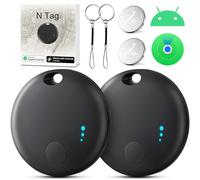 Smart Traceur Tag,Tracker Tags Fonctionne avec app Android et Apple Find My Localiser,Traceur Localisateur D’Objets Bluetooth,Batterie Longue Durée,Air Tracker Android pour Les Clés (Noir, 2 Pack)