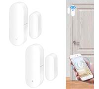 Smart Tuya Lot de 2 capteurs de porte WiFi sans fil avec capteur de contact de fenêtre pour la sécurité de la maison et l'automatisation de la maison intelligente