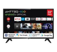 Antteq AG32H3 Smart TV 32 Pouces Bluetooth (80cm), HDR10, Google Assistance, Triple Tuner (DVB-C/S2/-T2), Google Play Store, WiFi, Dolby Audio