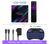 Smart TV Box Android 9.0 4K Media Player Netflix Youtube Option Assistant vocal Google, 4GB 64GB clavier