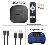 Smart TV Box Rack,Android 14,RL Ram,4 Go,8 Go Rom,64 Go,128 Go,Touriste,Wifi 2.4G et 5G,Assistant Google,Décodeur rapide,Lecteur multimédia 4K 8K - Type 4G 32G Voice I8