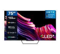 Smart TV METZ, MQD7500Z, 75", QLED, 4K UHD, HDR 10, Google TV, HDMI et USB, Fin, Moderne, Noir