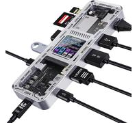 Smart Usb-C Hub 10-En-1 Explorer Edition, Double Écran 4K@60Hz, Pd 3.0 100W, Ethernet Rj45, 2 Usb 3.2, 2 Usb 2.0, Uhs-Ii Tf/Sd, Station D'Accueil Usb C Pour Macbook Pro/Air, Dell Xps, Argent