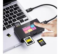 Smart Usb C Hub 8-In-1 Studio Avec Écran Tactile, 10Gbps Lecteur De Cartes Cfexpress Type A Et Type B, Station D'Accueil Uhs-Ii Sd&Tf, Affichage 4K@120Hz, 10Gbps Type-C & Type-A, Pd 3.0 100W