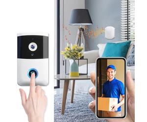 Smart Video Doorbell Camera Wireless, Smart Wireless Doorbell, Intelligent Visual Doorbell with Two-Way Audio, Night Vision, Real-Time Notification, 2.4G WiFi Security Doorbell for Indoor Outdoor