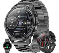 Smart Watch For Men With Phone Function Flashlight 1.85" Amoled 5atm Activity Tracker 123 Sports Modes Blood Pressure Monitor Sleep Monitor Pedometer For Men