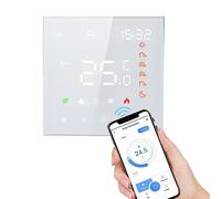 Smart WiFi Thermostat Voice Control 16A Digital Programmable LCD Display Touchscreen Underfloor Heating Temperature Controller Digital Intelligent Wall Thermostat for Electric Heating Compatible Maiju