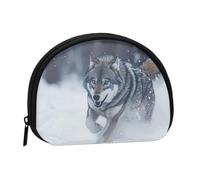 Smart Wolf Porte-monnaie - Mini porte-monnaie pour pièces de monnaie, clés, rouge à lèvres et essentiels avec fermeture éclair, Loup en cours, One Size, Tendance