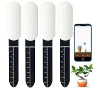Smart Zigbee Lot de 4 capteurs d'humidité du sol, hub Zigbee nécessaire, mesure précise, sonde capacitive, compteur d'humidité/température pour plantation de jardin, compatible avec Homey, Hubitat