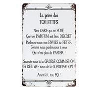 SMARTAIAN La Prière des Toilettes Plaque murale vintage en métal