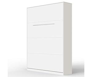 SMARTBett Standard 140x200cm Vertical Blanc | Lit Escamotable, Lit Mural, Lit Rabattable, Lit Pliant, Lit Armoire, Lit Pliable