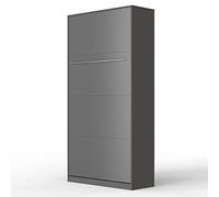 SMARTBett Standard 90x200cm Vertical Anthracite | Lit Escamotable, Lit Mural, Lit Rabattable, Lit Pliant, Lit Armoire, Lit Pliable