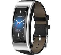 Smartbluetooth bracelet TB7 argent cuir noir sport santé blood oxygen