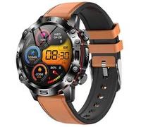 Smartbluetooth casque montre ET482 bracelet cuir brun sport sommeil sain G